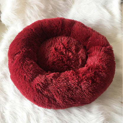 Coussin lit pour Chats ou Petits Chiens, Panier, Canapé Lit rond en Peluche, Confortable pour Animaux de Compagnie pour Dormir au chaud en Hiver