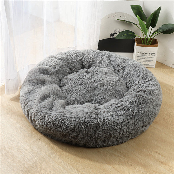 Coussin lit pour Chats ou Petits Chiens, Panier, Canapé Lit rond en Peluche, Confortable pour Animaux de Compagnie pour Dormir au chaud en Hiver