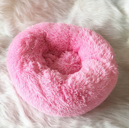 Coussin lit pour Chats ou Petits Chiens, Panier, Canapé Lit rond en Peluche, Confortable pour Animaux de Compagnie pour Dormir au chaud en Hiver