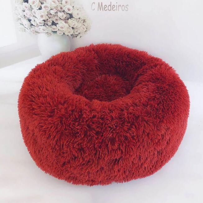 Coussin lit pour Chats ou Petits Chiens, Panier, Canapé Lit rond en Peluche, Confortable pour Animaux de Compagnie pour Dormir au chaud en Hiver