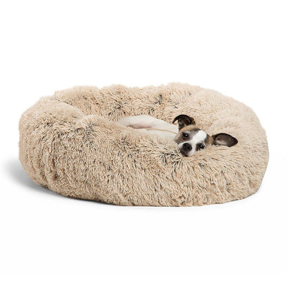 Coussin lit pour Chats ou Petits Chiens, Panier, Canapé Lit rond en Peluche, Confortable pour Animaux de Compagnie pour Dormir au chaud en Hiver