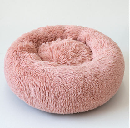 Coussin lit pour Chats ou Petits Chiens, Panier, Canapé Lit rond en Peluche, Confortable pour Animaux de Compagnie pour Dormir au chaud en Hiver