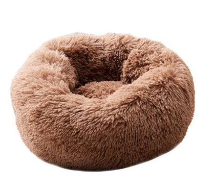 Coussin lit pour Chats ou Petits Chiens, Panier, Canapé Lit rond en Peluche, Confortable pour Animaux de Compagnie pour Dormir au chaud en Hiver