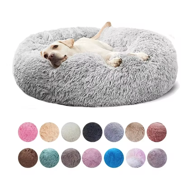 Coussin lit pour Chats ou Petits Chiens, Panier, Canapé Lit rond en Peluche, Confortable pour Animaux de Compagnie pour Dormir au chaud en Hiver