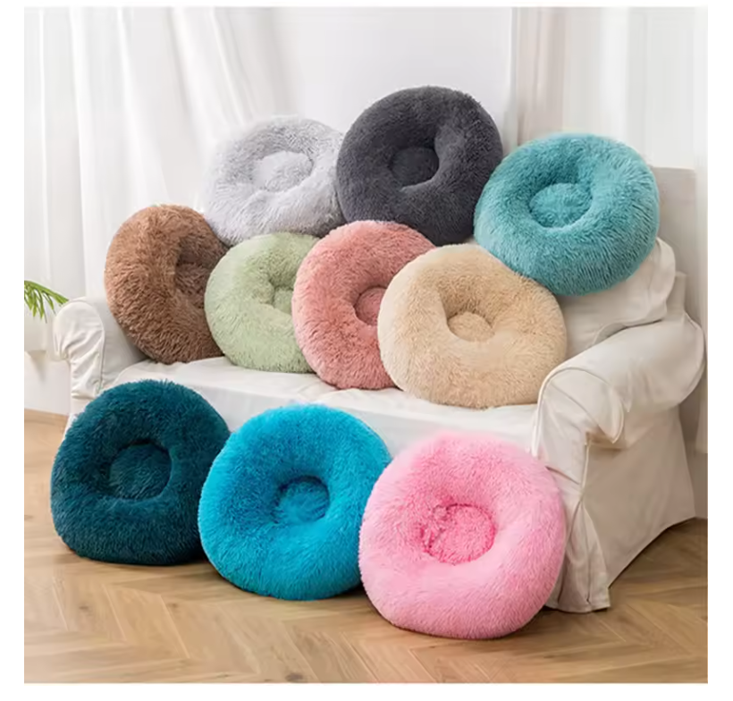 Coussin lit pour Chats ou Petits Chiens, Panier, Canapé Lit rond en Peluche, Confortable pour Animaux de Compagnie pour Dormir au chaud en Hiver